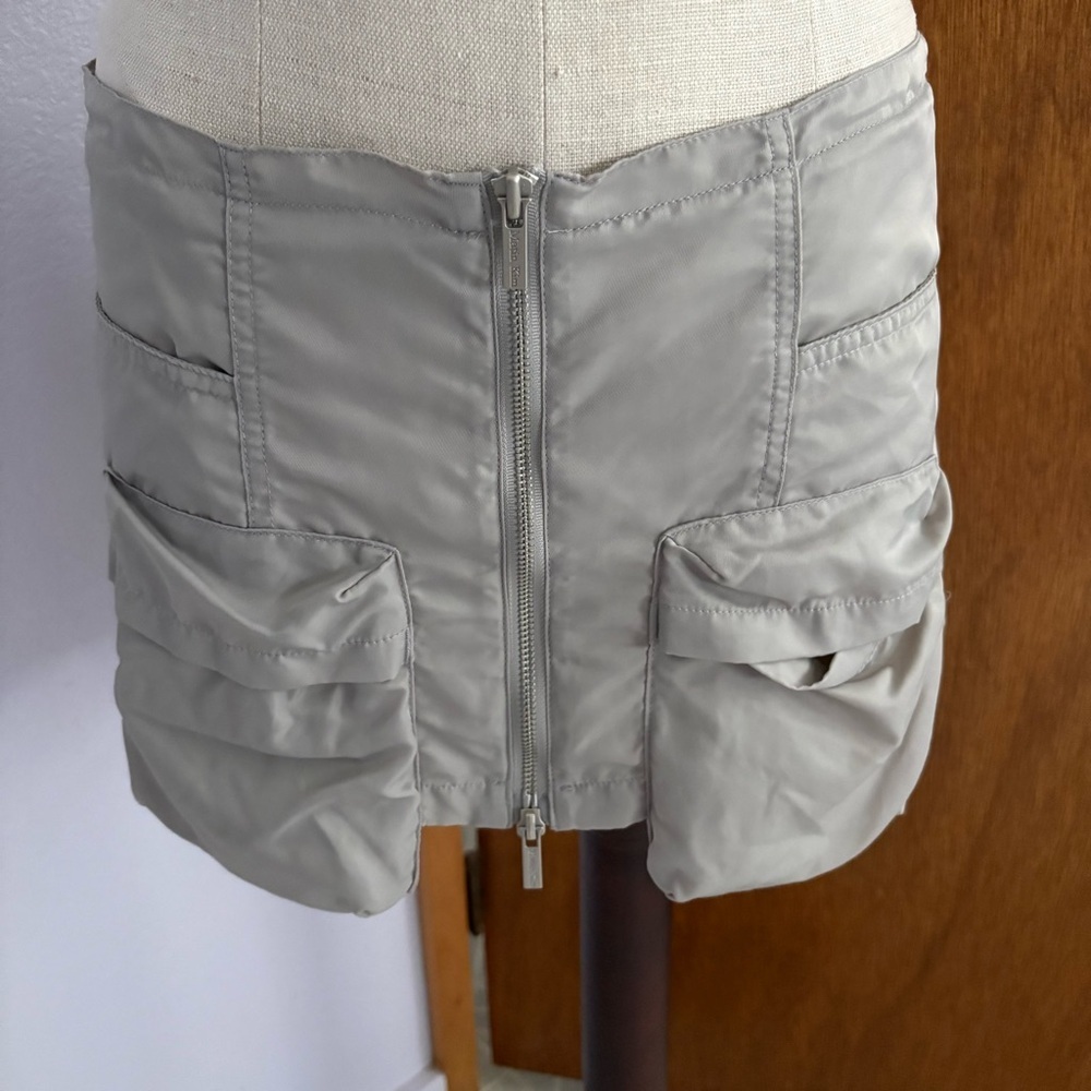 MATIN KIM One Size Cargo MINI Skirr Light Gray Bungee Tie South Korea